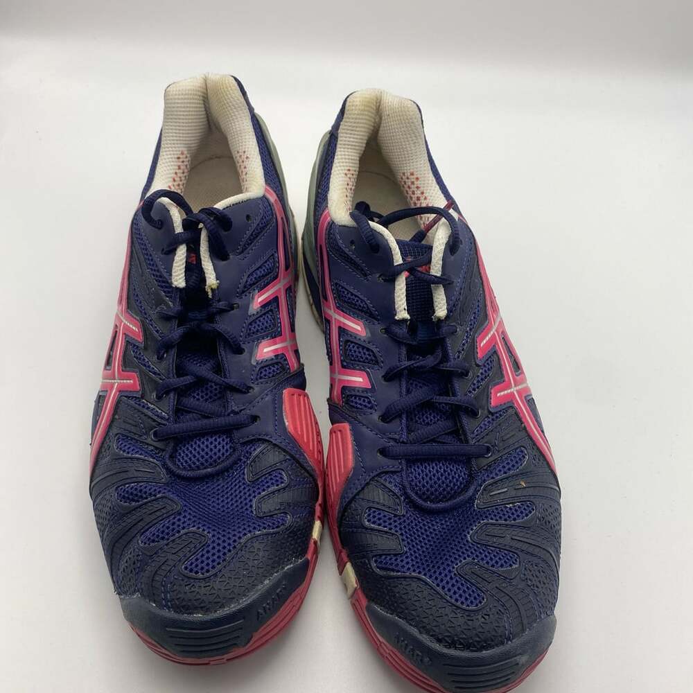 Asics Gel Resolution 8 Women's Tennis Shoes - Navy Pink Red - Size 11.5 (R1011)